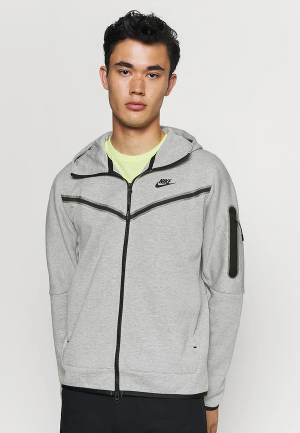 M NSW TCH FLC FZ WR - Zip-up sweatshirt - dk grey heather/black