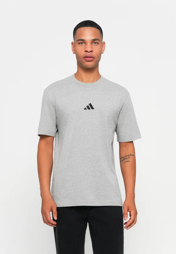 M SL SJ T - Basic T-shirt - medium grey heather/black