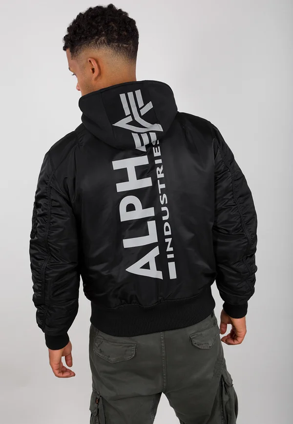 MA-1 ZH BACK PRINT - Bomber Jacket - black reflective