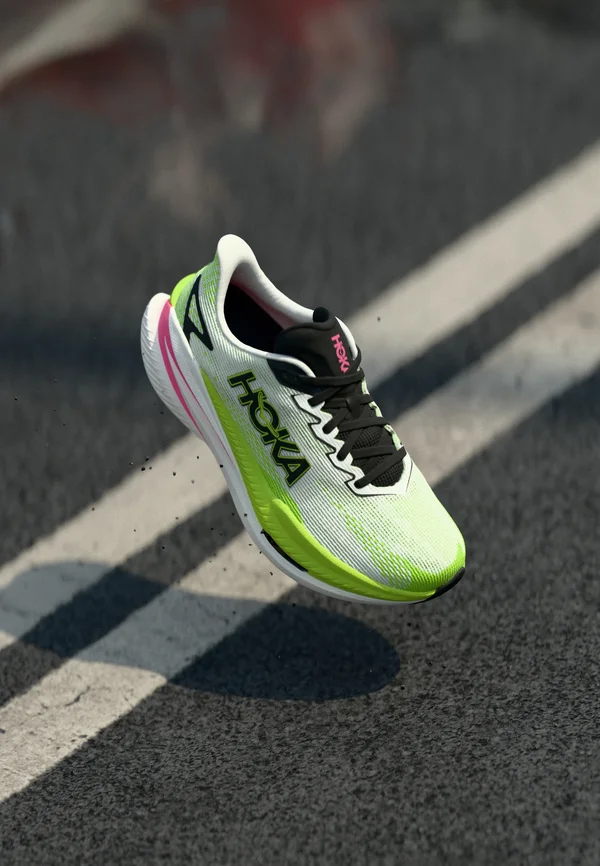 MACH X 3 - Road running shoes - white/neon lime