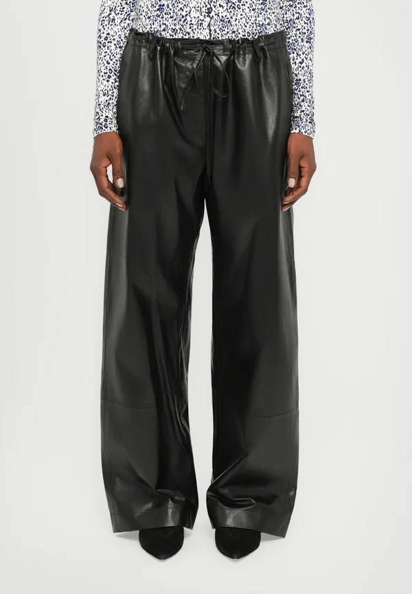MAGNUS PANT  - Leather trousers - black