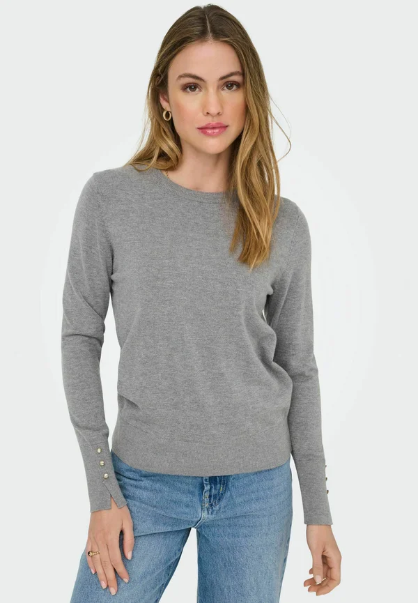 MALOU ON BUTTON - Jumper - medium grey melange