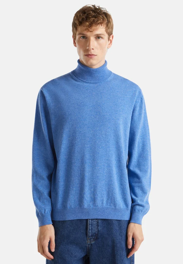 MARL TURTLE NECK - Jumper - blue