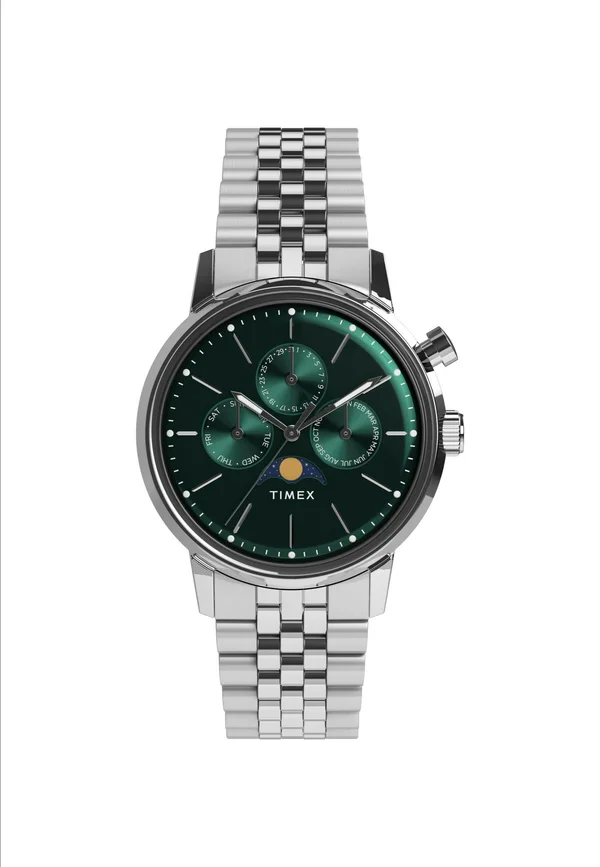 Marlin Quartz Moon Phase - Chronograph watch - silver-coloured and green