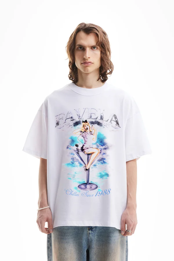 MARTINE UNISEX - Print T-shirt - white