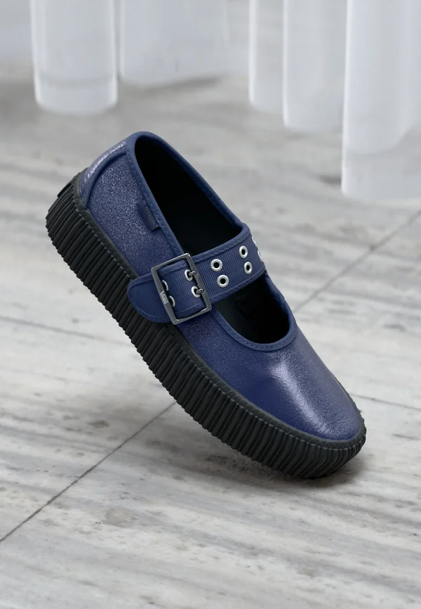 MARY JANE CREEPER - Ankle strap ballet pumps - deep twilight