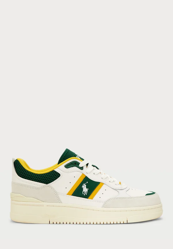 MASTERS SPORT LEATHER-SUEDE SNEAKER UNISEX - Trainers - bianco/green/gold