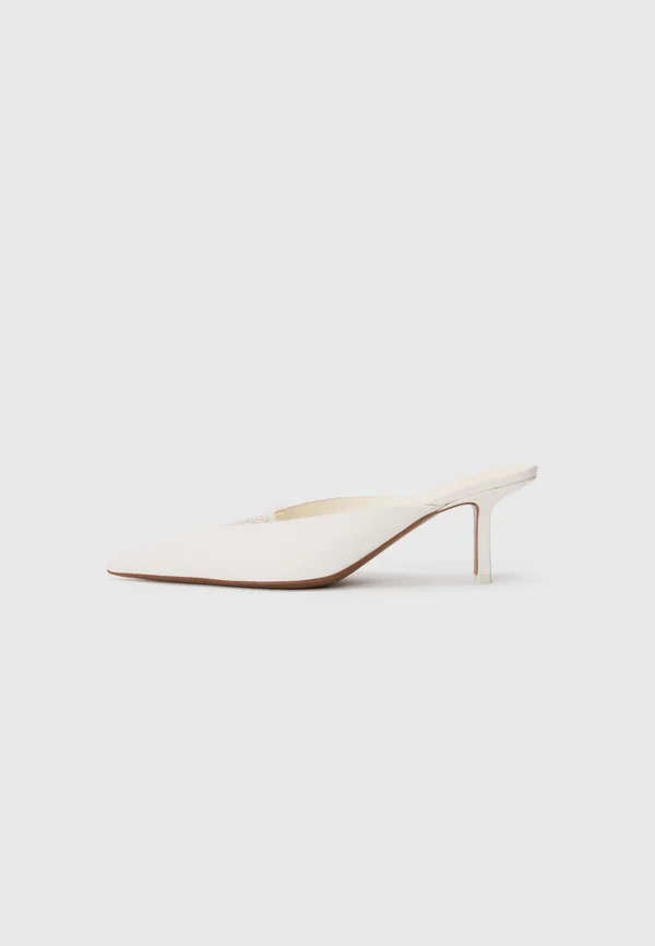 MATAR CREPE DE CHINE - Heeled mules - cream