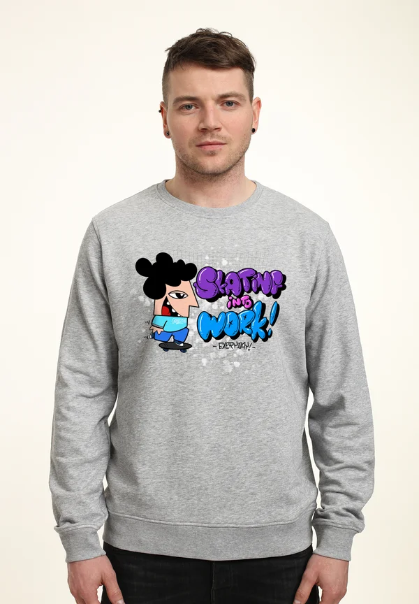 MATT KEELING SKATING INTO WORK - Sweatshirt - heather grey