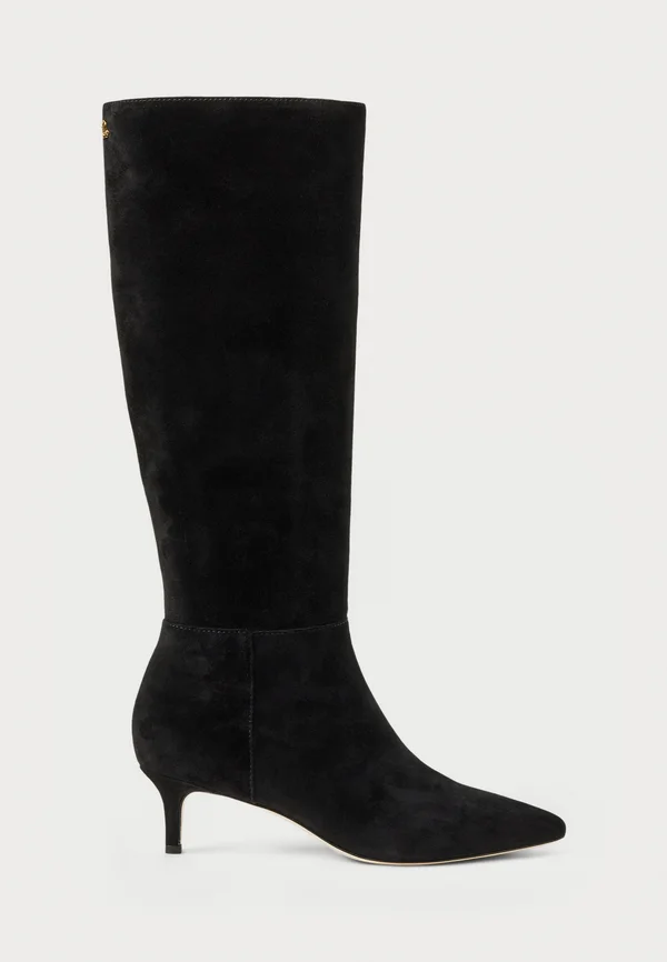 MCKAY SUEDE TALL BOOT HEEL - Boots - black