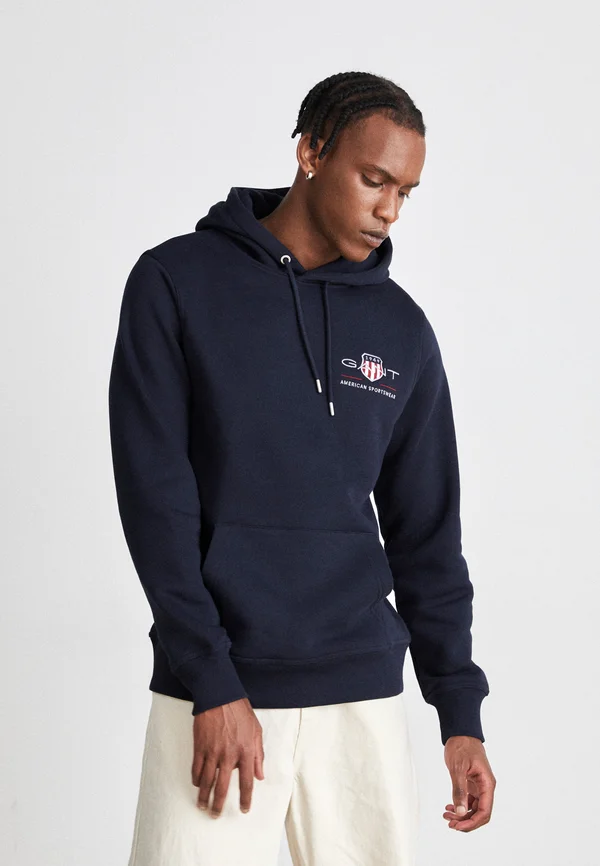 MEDIUM ARCHIVE SHIELD HOODIE - Sweatshirt - evening blue