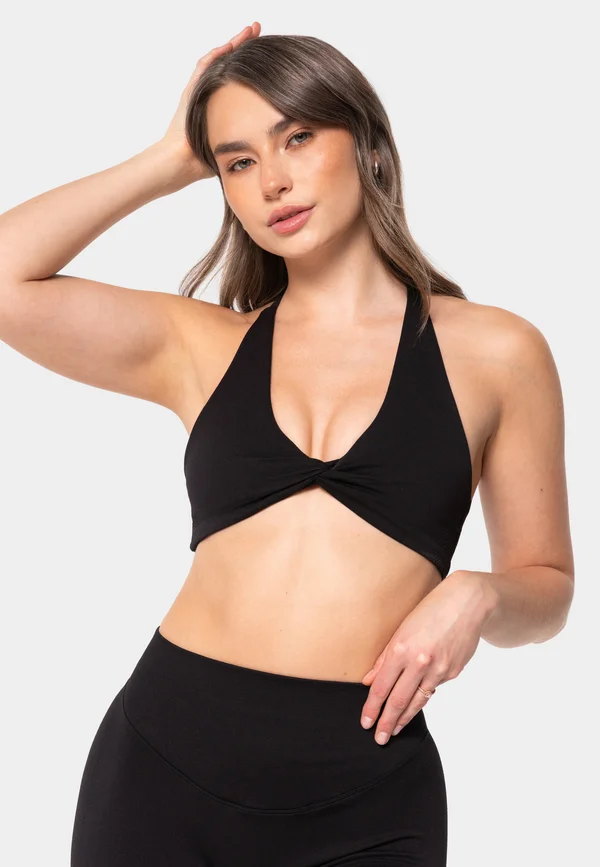Medium support sports bra - black