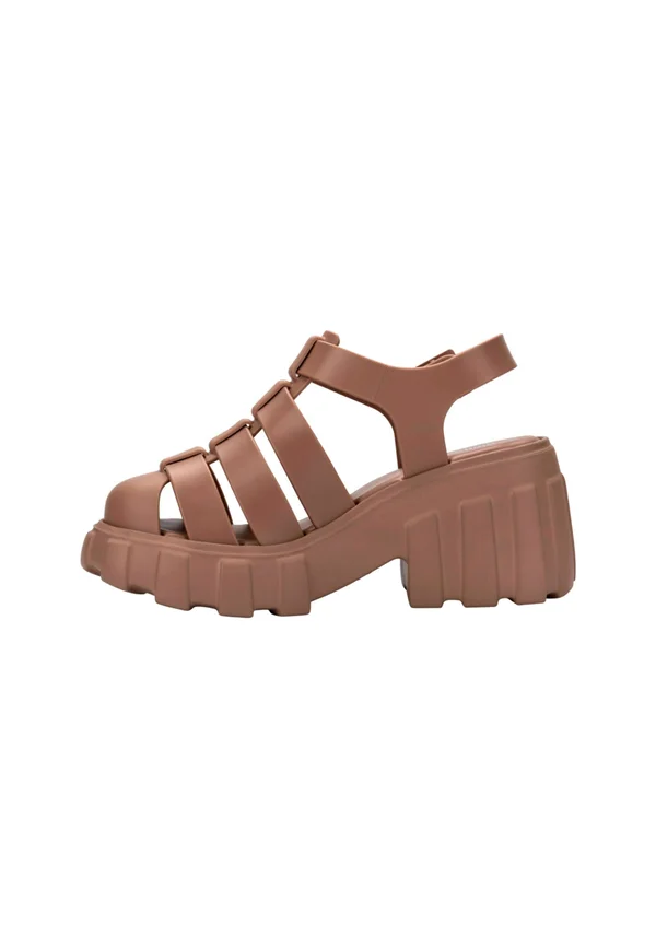 MEGAN - Platform sandals - bk brown