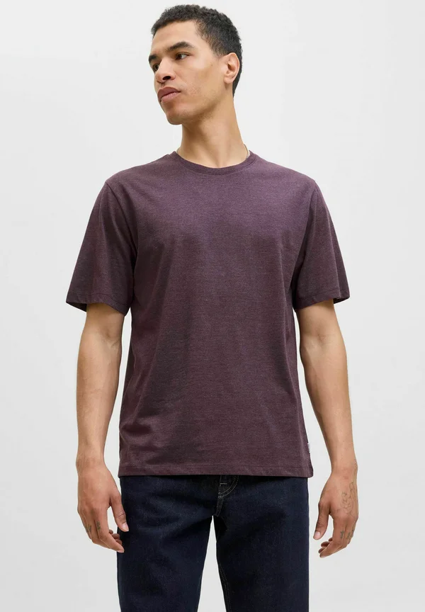 MELANGE TEE NECK NOOS - Basic T-shirt - plum perfect
