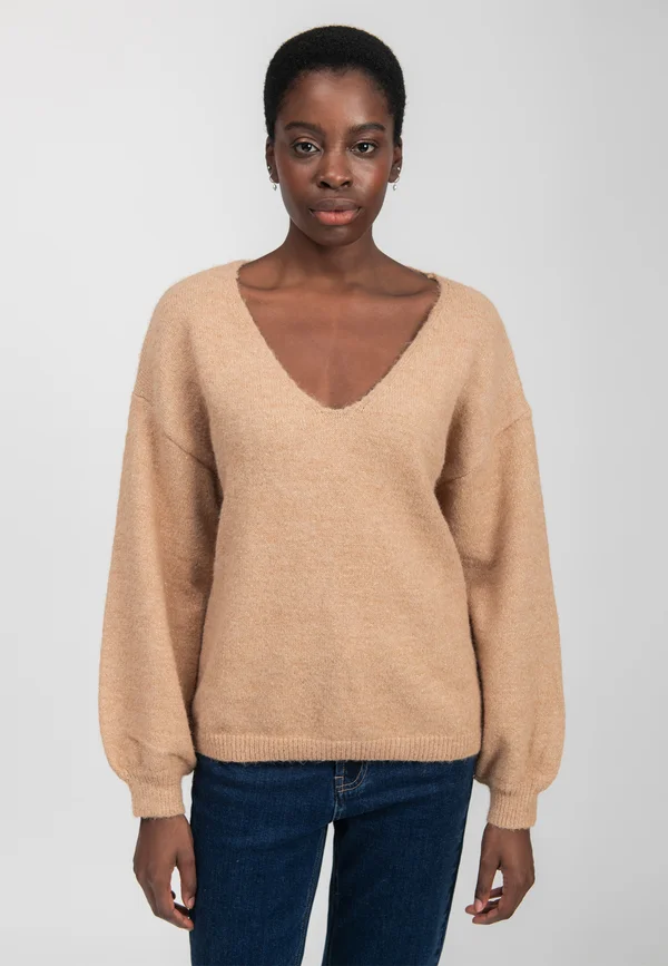 MELANGED - Jumper - camel