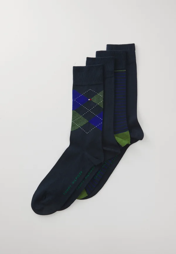 MEN CHECK STRIPE DOT ECOM4 PACK - Socks - blue