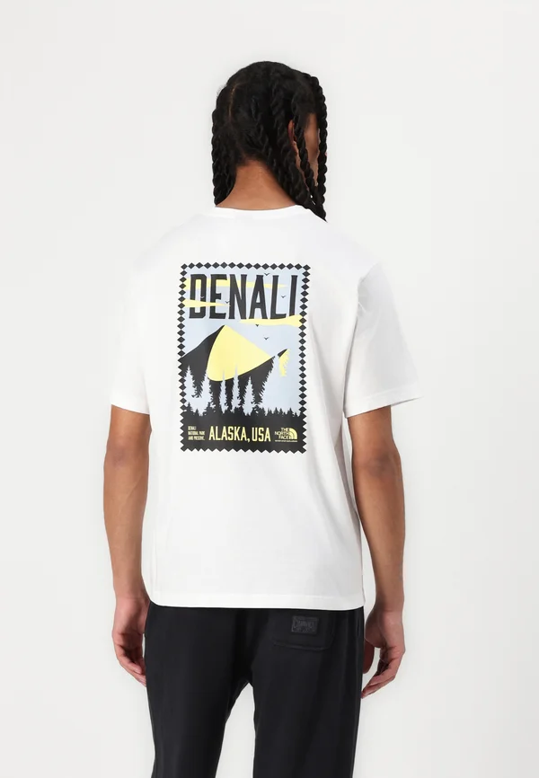 MENS TEE RELAXED VINTAGE DENALI - Print T-shirt - white/black/faded blue/sun sprite