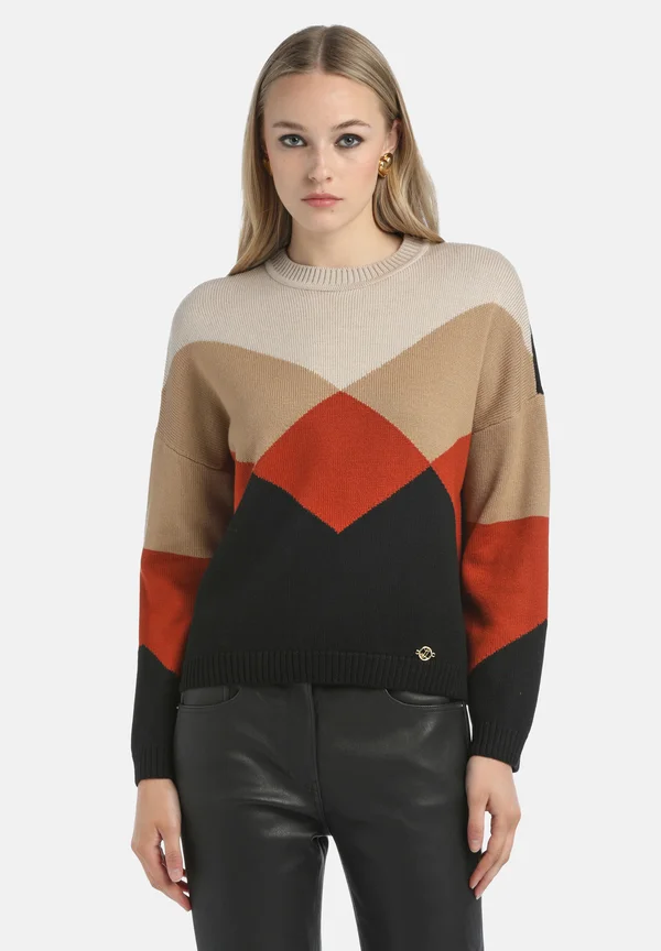 MENZI - Jumper - nero arancio
