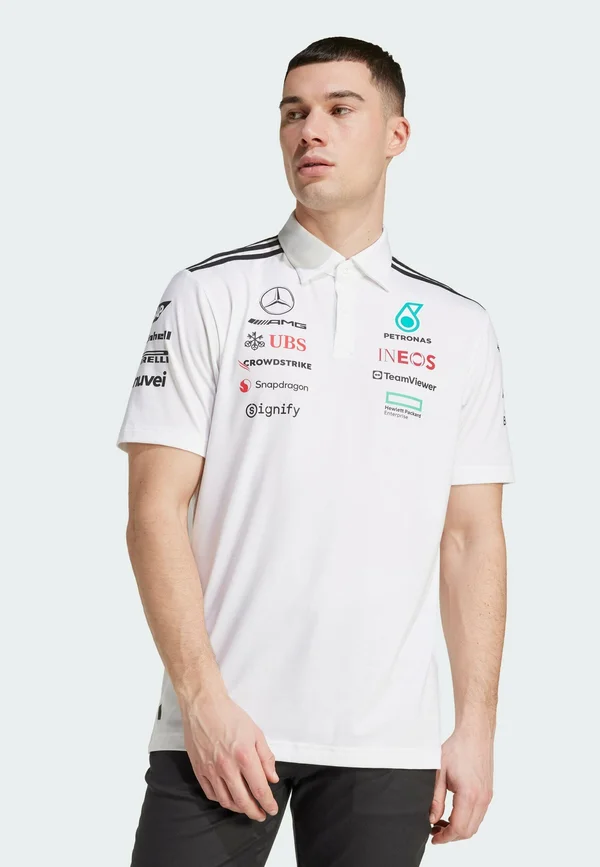 MERCEDES - AMG PETRONAS FORMULA ONE TEAM WHITE MEN - Polo shirt - white melange   black