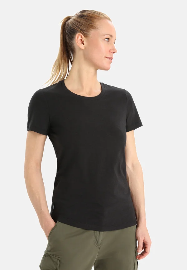 MERINO BLEND CENTRAL CLASSIC - Basic T-shirt - BLACK