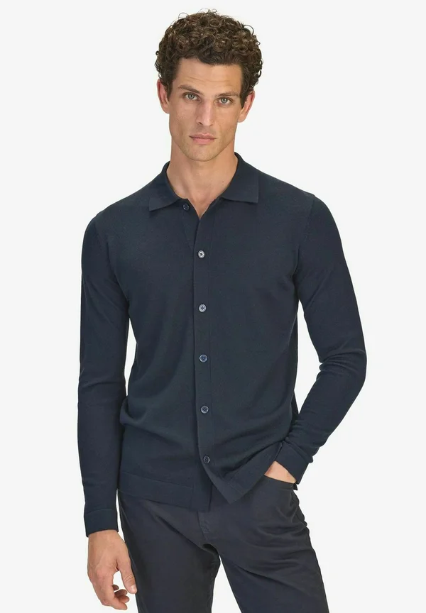 MERINO REGULAR FIT - Cardigan - navy blue