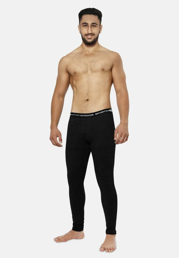 MERINO UNTERHOSE THERMOUNTERHOSE FUNKTIONSHOSE AUS 100% MERINOWOLLE - Base layer - schwarz