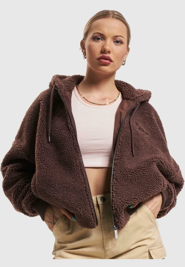 METAL SIGNATURE TEDDY FULL ZIP - Fleece jacket - brown