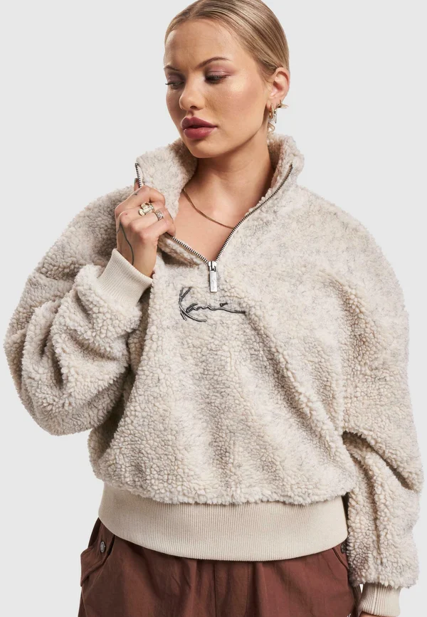 METAL SIGNATURE TEDDY TROYER - Fleece jumper - cream