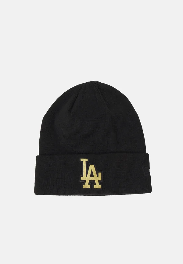 METALLIC BADGE UNISEX - Beanie - black/gold coloured