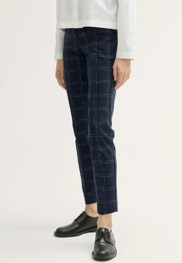 MIA SLIM - Chinos - delicate navy check design