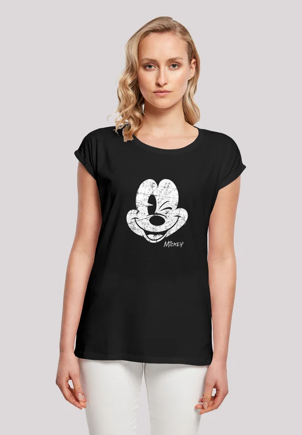 MICKY MAUS GESICHT - Print T-shirt - black