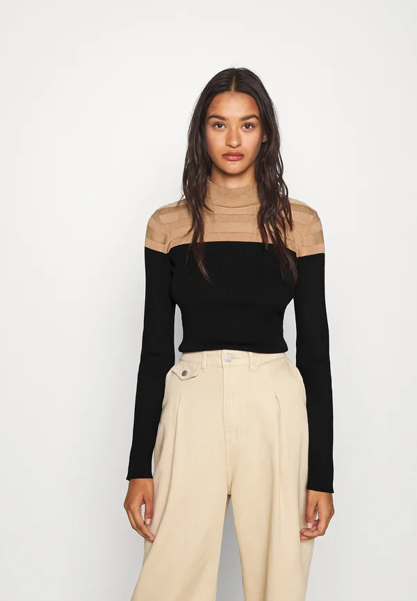 MICO - Jumper - camel/noir