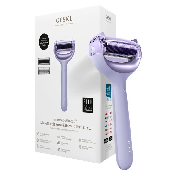 MICRONEEDLE FACE BODY ROLLER | 8 IN 1 | SMARTAPPGUIDED - Skincare tool - purple