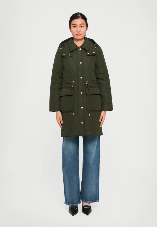 MID LENGTH BELTED QUILT - Parka - ivy