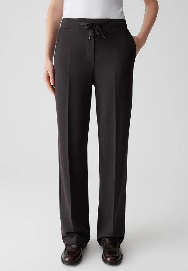 MID RISE LONG WIDE FIT - Trousers - midnight brown