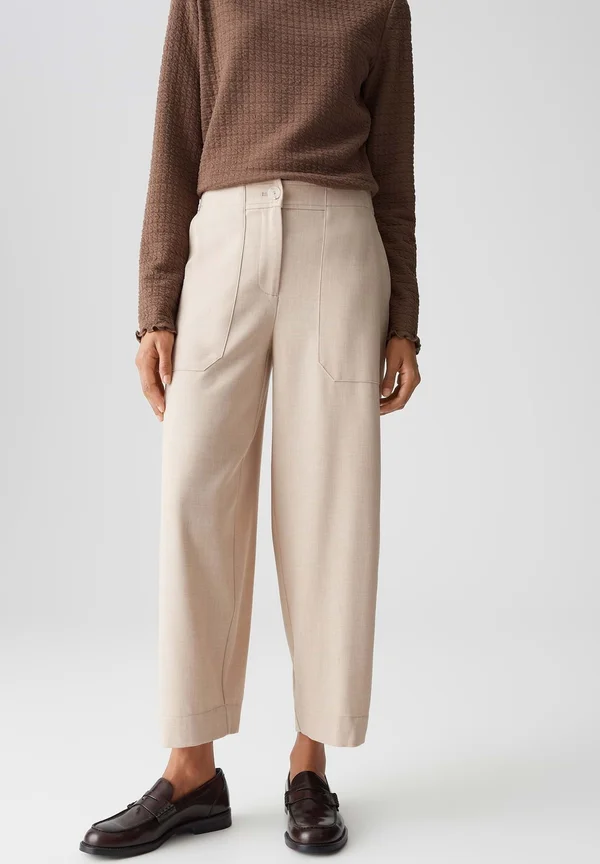MID RISE RELAXED FIT - Trousers - macadamia