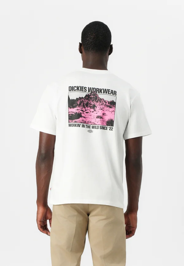 MIDDLE POINT TEE - Print T-shirt - white
