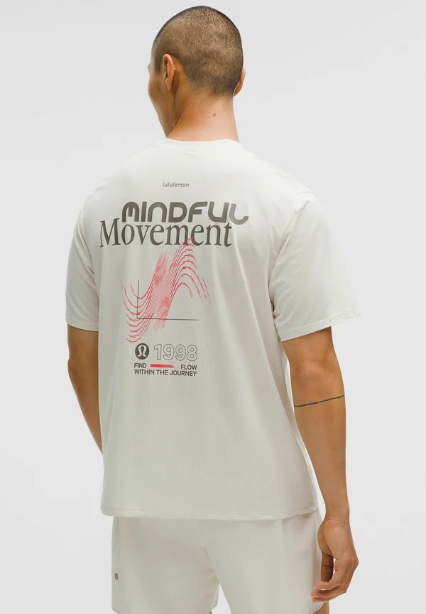 Mile Maker Mesh Short Sleeve Graphic - Print T-shirt - light ivory