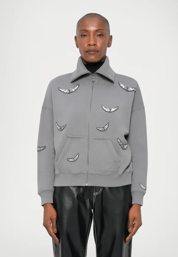 MILLY ZIP WINGS - Zip-up sweatshirt - medium grey