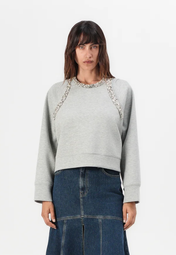 MINESTRA PATCH RICAMATO - Sweatshirt - grigio pioggerella