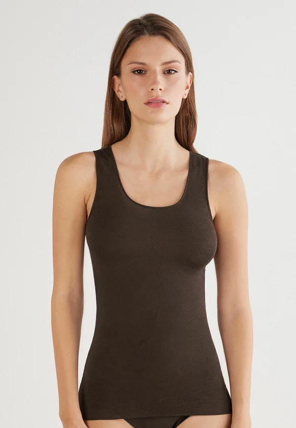 MIT BREITEN TRÄGERN ULTRALIGHT - Undershirt - brown