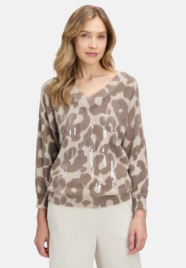 MIT FLEDERMAUSÄRMELN - Jumper - taupe