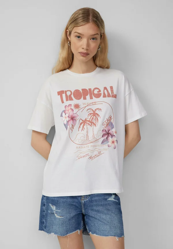 MIT FRONTPRINT - Print T-shirt - weiß