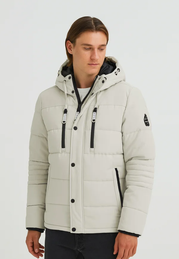 MIT KAPUZE UND REISSVERSCHLUSS HOCHWERTIG - Winter jacket - weiß