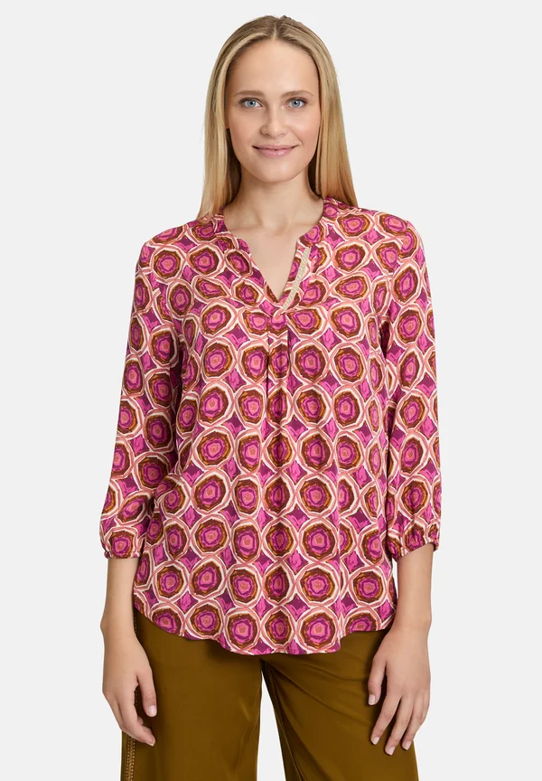 MIT MUSTER - Blouse - weiß violett