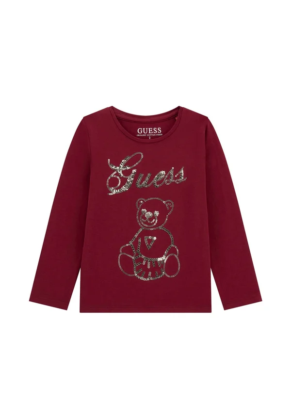 MIT PAILLETTEN - Long sleeved top - rot