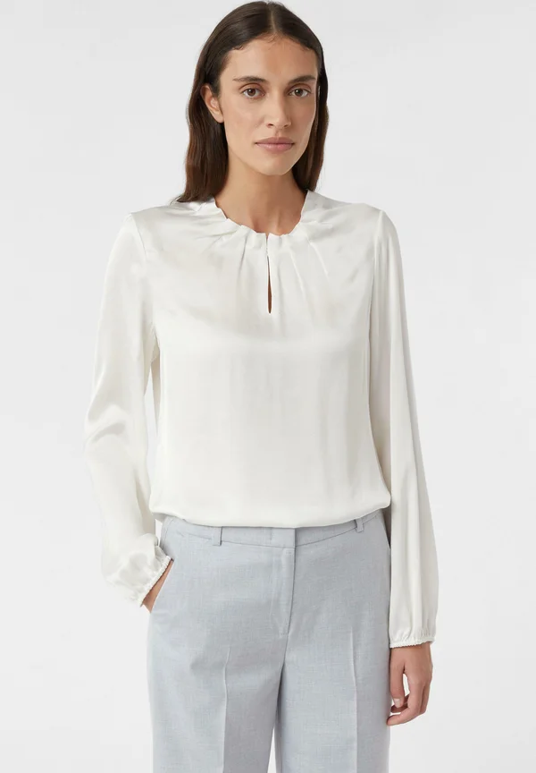 MIT RAFFUNG - Blouse - weiß