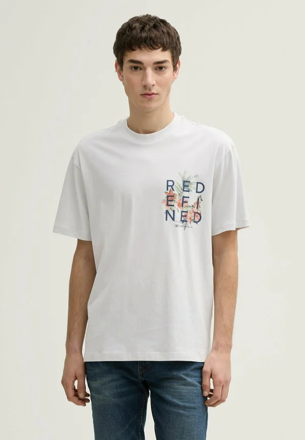 MIT RÜCKEN - Print T-shirt - chalk grey