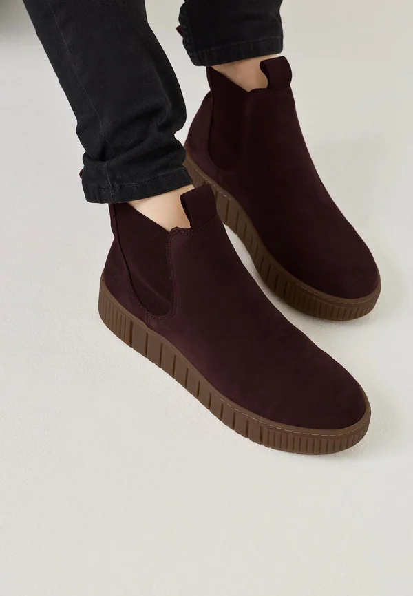 MIT REMOVABLE - Platform ankle boots - bordeaux