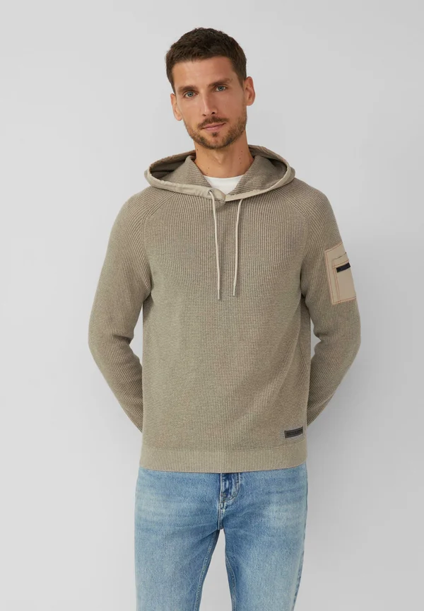 MIT TASCHENDETAIL AM ÄRMEL - Jumper - helles beige